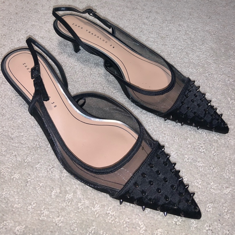 Kitten heels with spikes. Zara